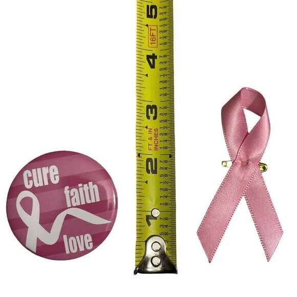 BREAST CANCER AWARENESS Accessories Bundle Set, 34 Ribbons/ 24 Buttons - Picture 9 of 9